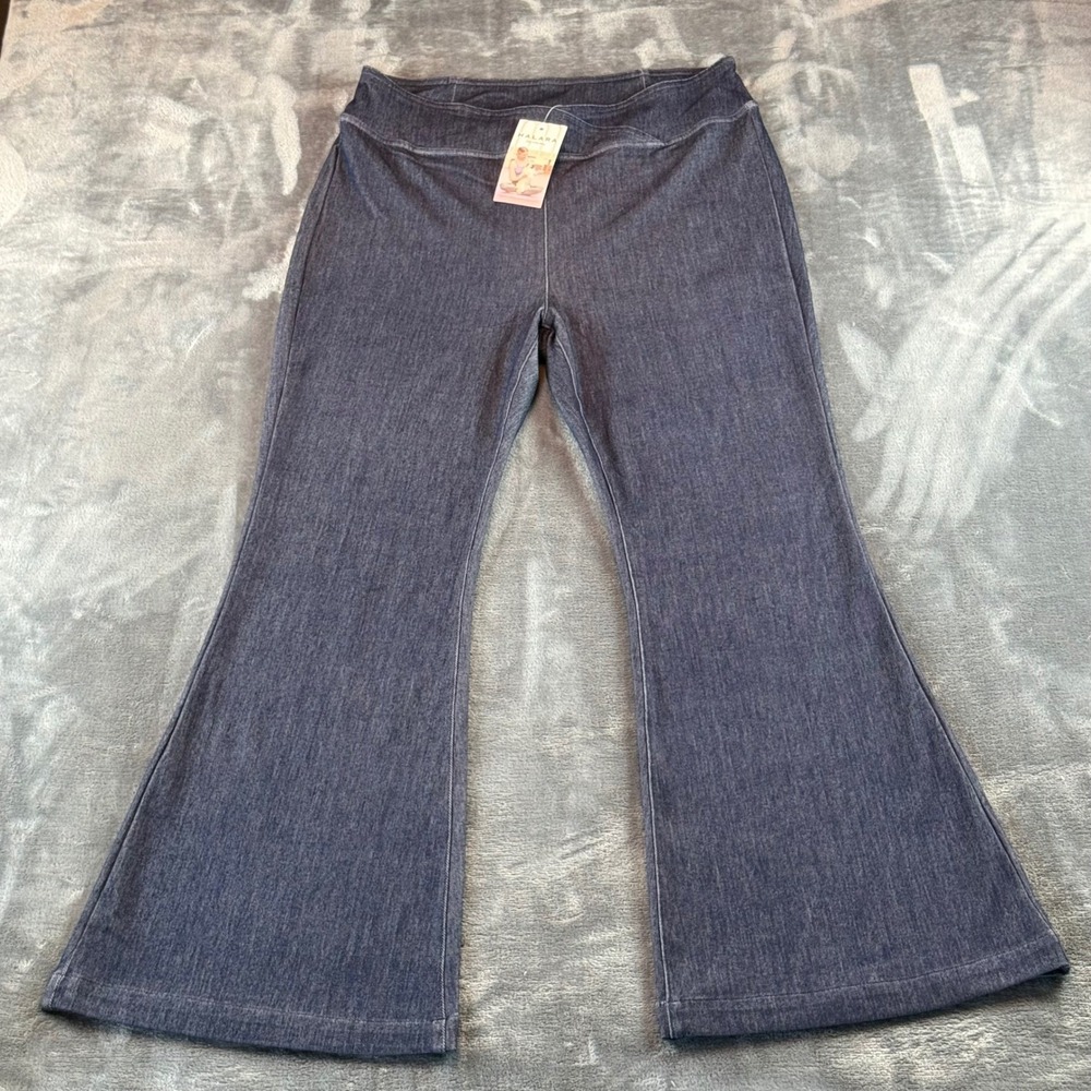 NWT Halara Crossover Waist Flare Leggings‎ Denim Plus Size 1X High Rise